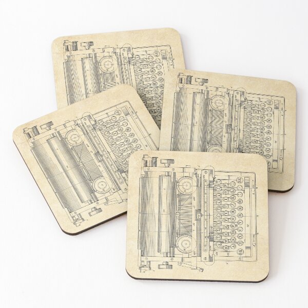 Item preview, Vintage Typewriter Patent Print designed and sold by HeatherMoonArt.