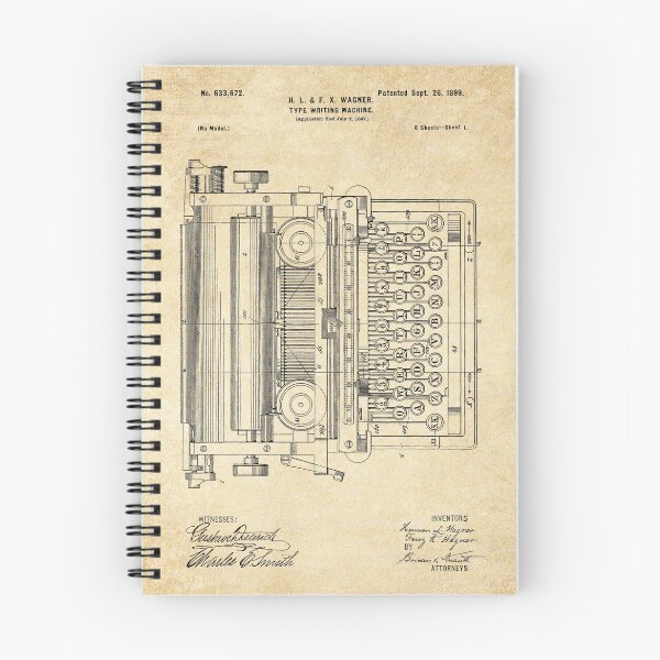 Item preview, Vintage Typewriter Patent Print designed and sold by HeatherMoonArt.