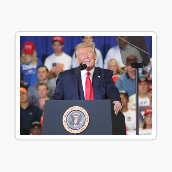 President Trump Giving a Speech Sticker