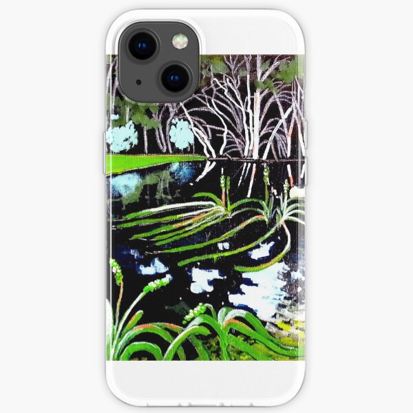 swamp reflections - duckweed & water ribbons iPhone Soft Case