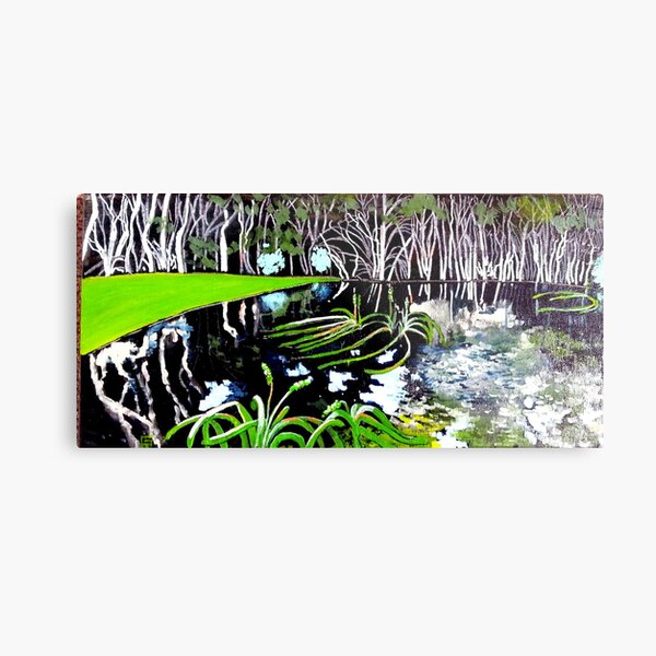 swamp reflections - duckweed & water ribbons Metal Print