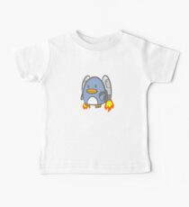 Flying Jetpack Penguin Baby Tee