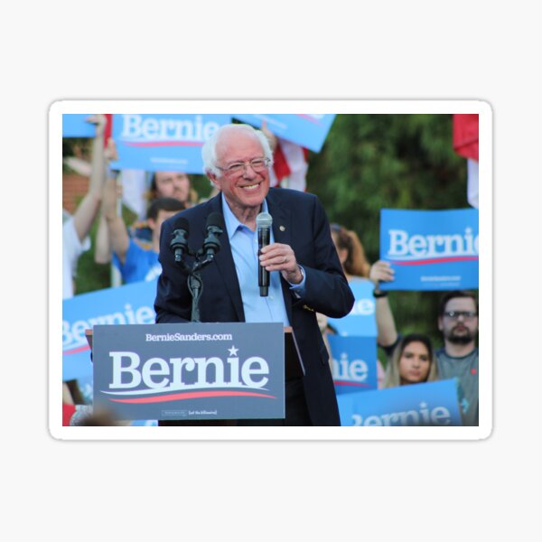 Bernie Sanders giving a speech Sticker