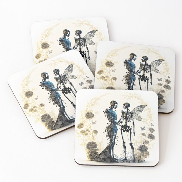Item preview, Skeleton Couple in Love Holding Hands Valentines, Wedding, Anniversary, Birthday Funny Gift  designed and sold by CoyoteStudio.