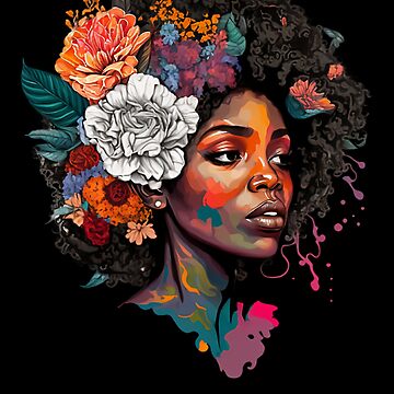 Aperçu de l'œuvre Cheveux noirs naturels afro femme africaine de Mirnamar