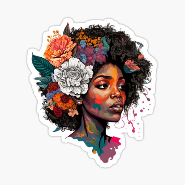 Aperçu de l'œuvre Cheveux noirs naturels afro femme africaine créée et vendue par Mirnamar.