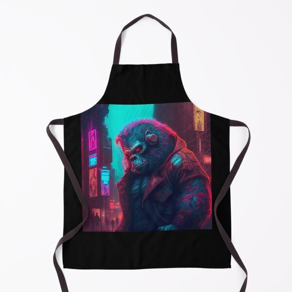 Item preview, Cyber-gorilla painting with neon effect designed and sold by DreamMeArt.