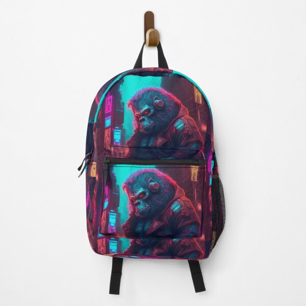 Item preview, Cyber-gorilla painting with neon effect designed and sold by DreamMeArt.