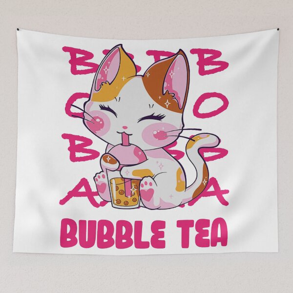Item preview, cat boba tea bubble tea anime kawaii.bubble tea, cat, boba, boba tea, tea, cute, kitty, kawaii, bubble, kitten,  designed and sold by HASSANIYATT.