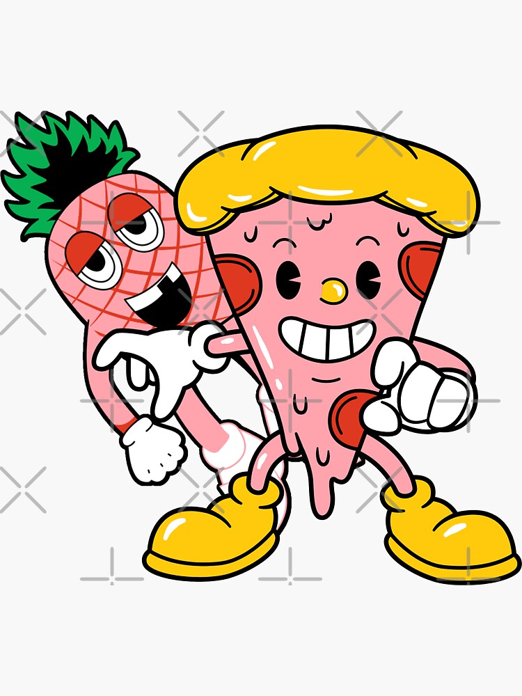 "Food puns funny pineapple pizza meme" Sticker for Sale by RecStore