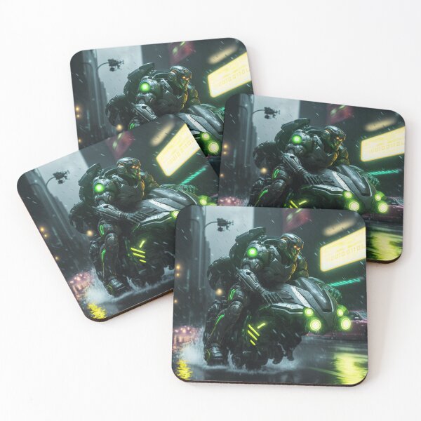 Item preview, the greenbat in mechsuit on hovercycle 3 designed and sold by deecosta.