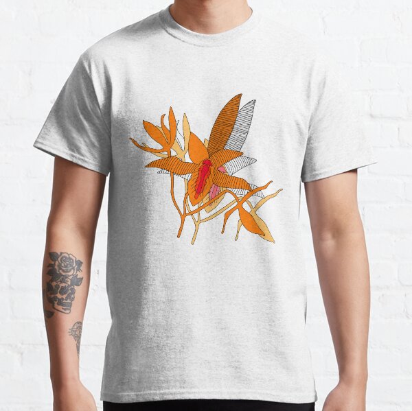 Exotic orange flower Cattleya Aurantiaca on a transparent background Classic T-Shirt