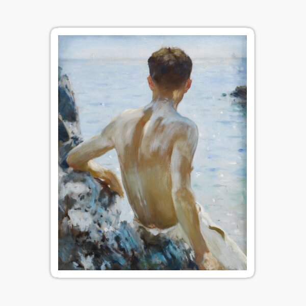 Aperçu de l'œuvre Étude de plage - Henry Scott Tuke créée et vendue par Vintage Wall Art.