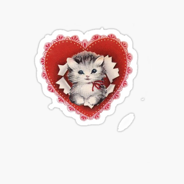 Artikel-Vorschau von Vintage Katze mit Herz, designt und verkauft von Pixiedrop.