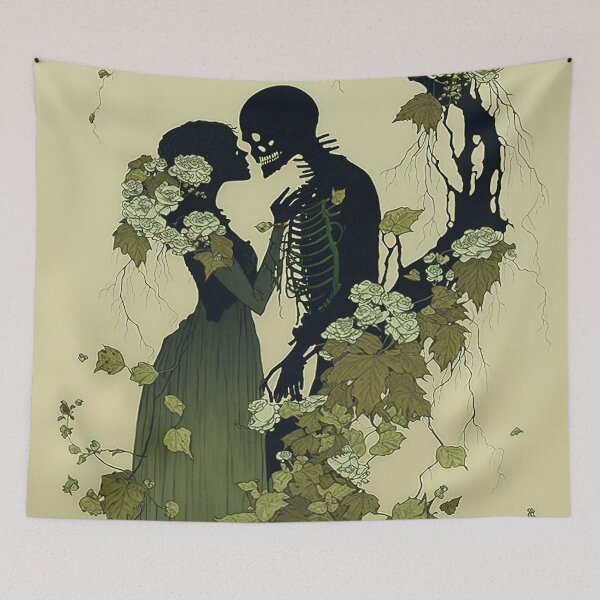 Item preview, Kissing Skeleton Couple in Love Valentines, Wedding, Anniversary, Birthday Funny Gift  designed and sold by CoyoteStudio.