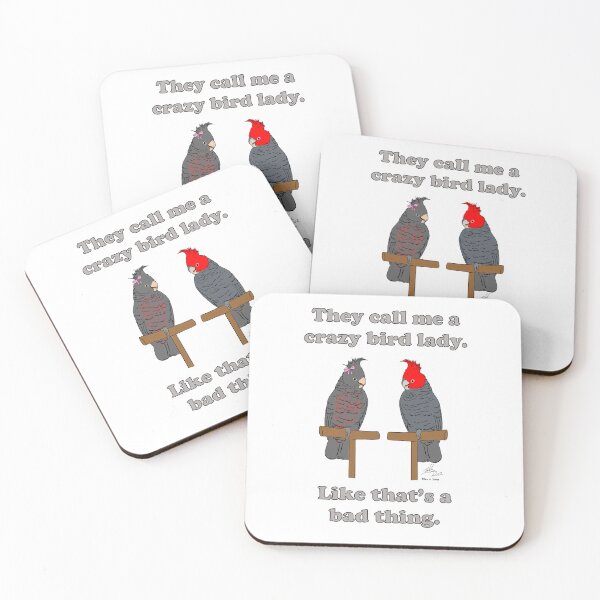 Item preview, Crazy Bird Lady with Gang Gang Cockatoos designed and sold by Laughing Parrot Studio.