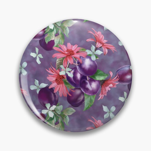 Item preview, Plums And Gerbera Seamless Repeated Pattern Design  designed and sold by Tina Veenstra.