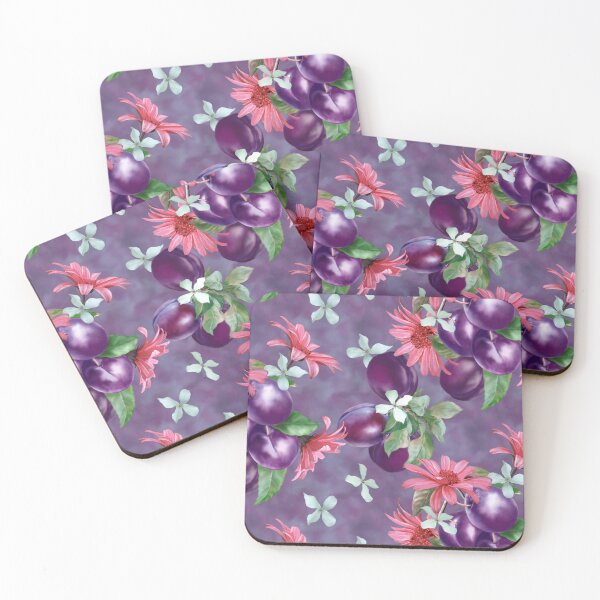 Item preview, Plums And Gerbera Seamless Repeated Pattern Design  designed and sold by Tina Veenstra.