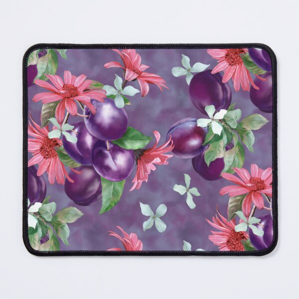 Item preview, Plums And Gerbera Seamless Repeated Pattern Design designed and sold by Tina Veenstra.