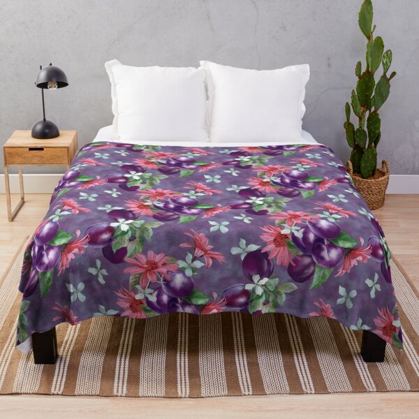 Item preview, Plums And Gerbera Seamless Repeated Pattern Design  designed and sold by Tina Veenstra.