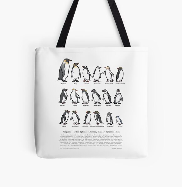 Penguin Species All Over Print Tote Bag