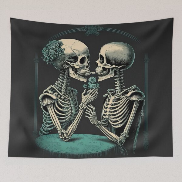 Item preview, Skeleton Couple in Love Valentines, Wedding, Anniversary, Birthday Funny Gift  designed and sold by CoyoteStudio.