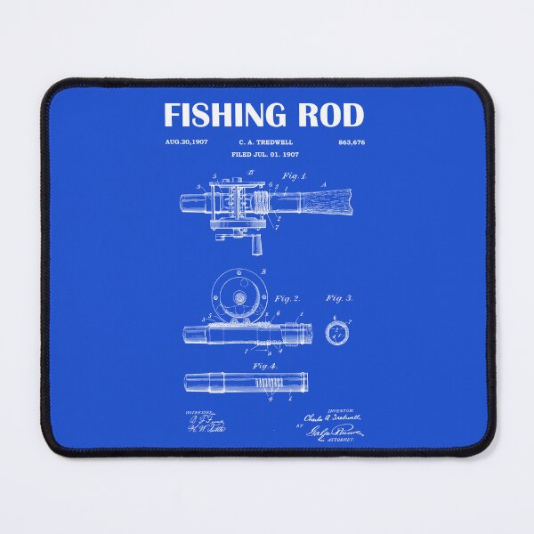 Item preview,  1907 Fishing Reel Patent - Fishing Rod patent blueprint- vintage drawing art- black chalkboard - green chalkboard designed and sold by ismdesigner.