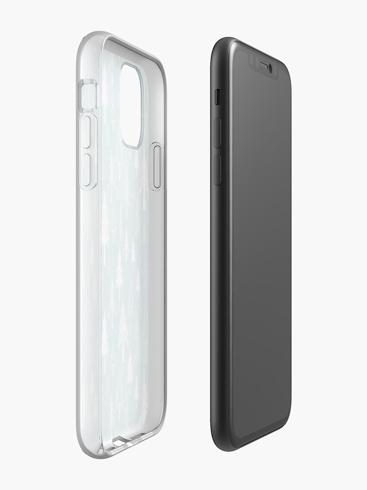 Alternate view of Christmas tree mix in arctic blues iPhone Case & Cover