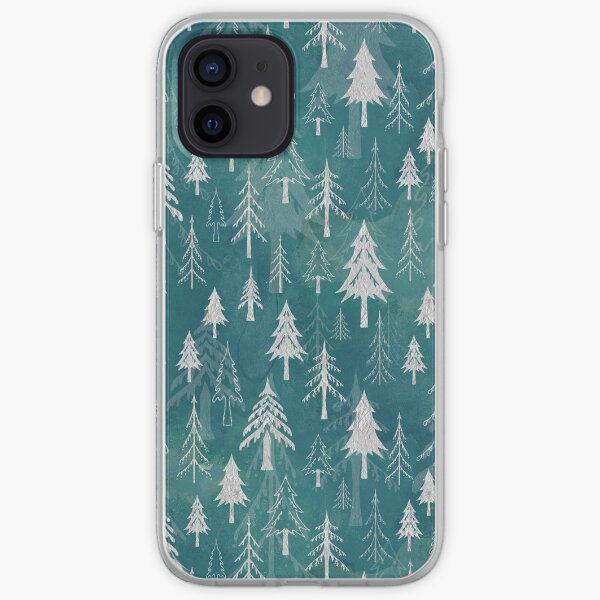 Christmas tree mix in arctic blues iPhone Soft Case