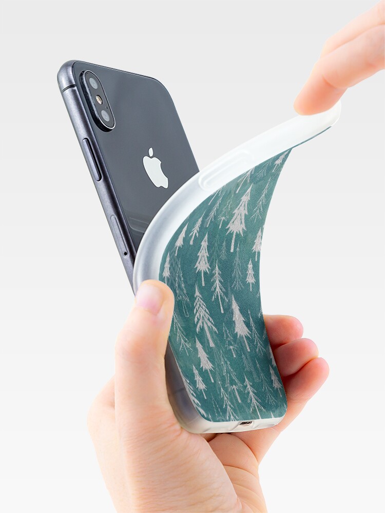 Alternate view of Christmas tree mix in arctic blues iPhone Case & Cover