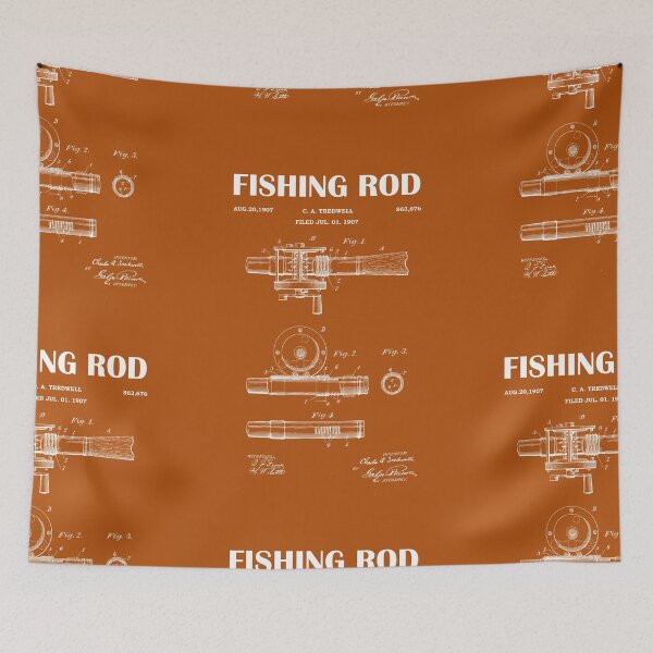 Item preview, 1907 Fishing Reel Patent - Fishing Rod patent blueprint- vintage drawing art- black chalkboard - green chalkboard designed and sold by ismdesigner.