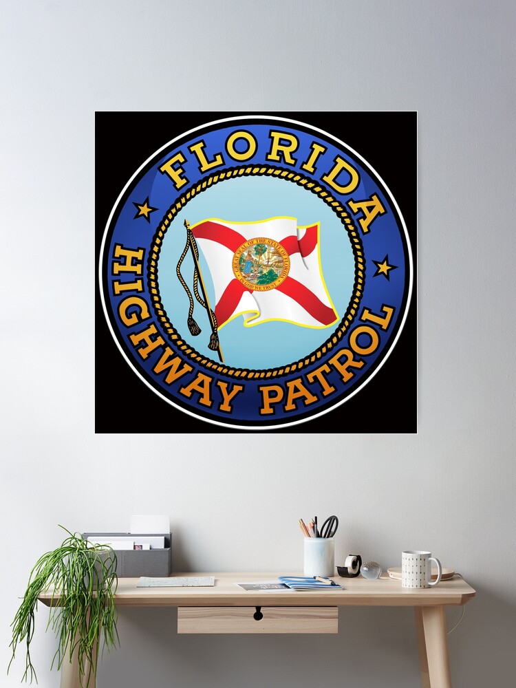 Florida Highway Patrol Sticker Patch Logo FHP Orange Police 3 In Circle Vinyl - Foto 2