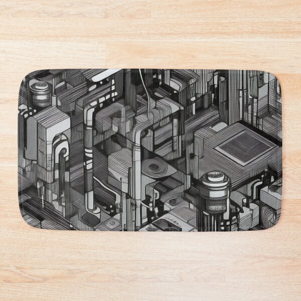 Item preview, Mechanical Patterns Container Connections, Black and White designed and sold by Canadamarsworks.
