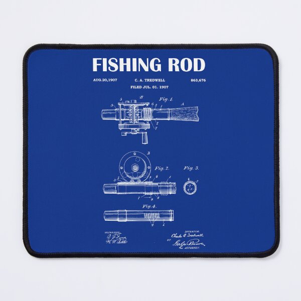Item preview, 1907 Fishing Reel Patent - Fishing Rod patent blueprint- vintage drawing art- black chalkboard - green chalkboard designed and sold by ismdesigner.