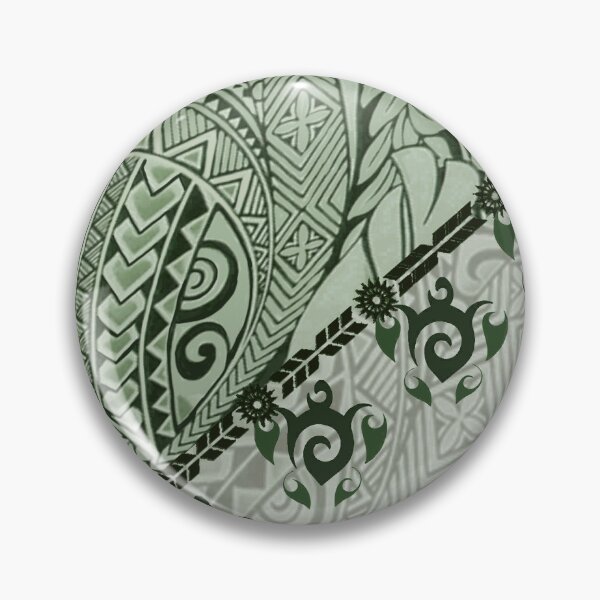 Item preview, Hawaiian Tapa Cloth: Green Honu and Monstera Fusion designed and sold by J Marielle Designs.