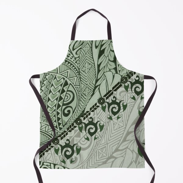 Item preview, Hawaiian Tapa Cloth: Green Honu and Monstera Fusion designed and sold by J Marielle Designs.