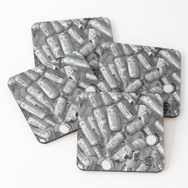 Item preview, Black and White Image of Random Abstract Cans designed and sold by Canadamarsworks.