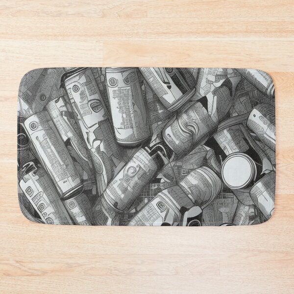 Item preview, Black and White Image of Random Abstract Cans designed and sold by Canadamarsworks.