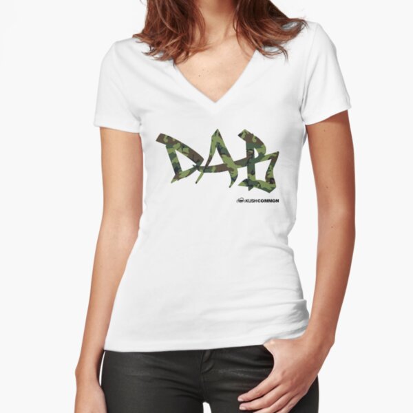 DAB camo Fitted V-Neck T-Shirt
