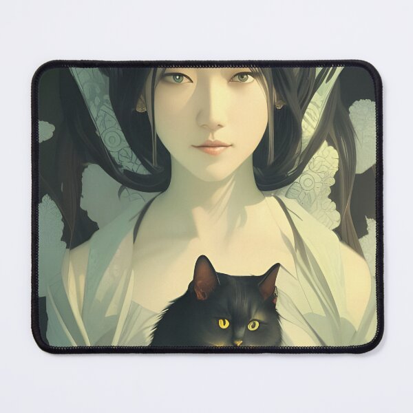Item preview, Serene Companions - Japanese Woman and her Cat designed and sold by aviationpeople.