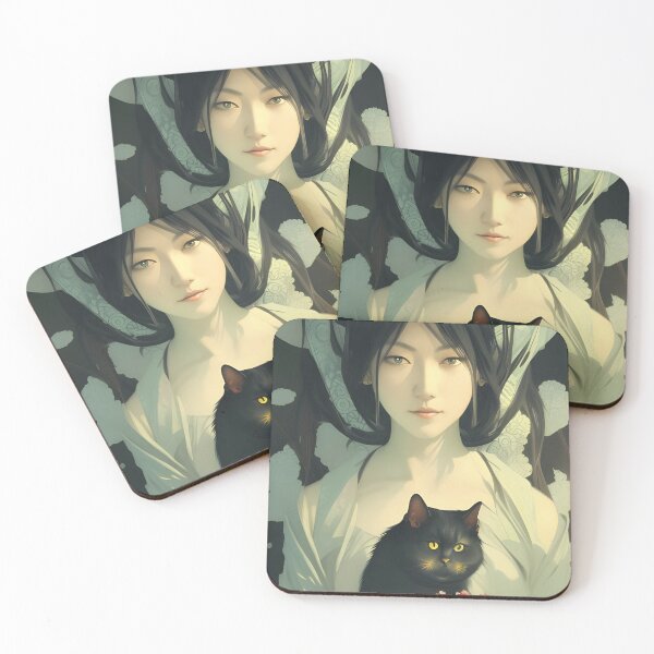 Item preview, Serene Companions - Japanese Woman and her Cat designed and sold by aviationpeople.