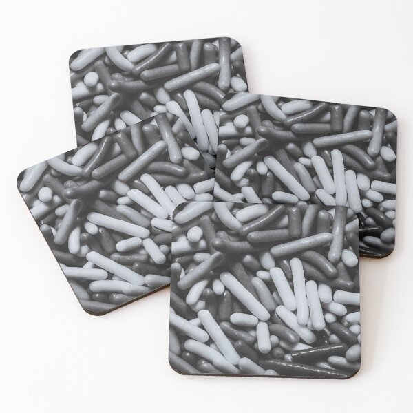 Item preview, Black and White Vermicelli Sprinkles Macro Photograph designed and sold by patternsoup.