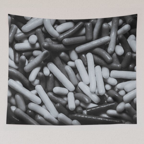 Item preview, Black and White Vermicelli Sprinkles Macro Photograph designed and sold by patternsoup.