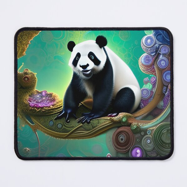 Item preview, Panda Bear Relaxing in a Mystical Forest Filled with Gems designed and sold by GearGirlNJ.