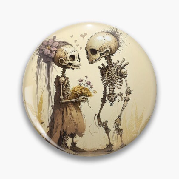 Item preview, Skeleton Couple in Love Hearts Valentines, Wedding, Anniversary, Birthday Funny Gift  designed and sold by CoyoteStudio.