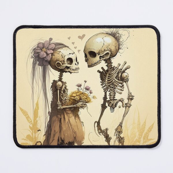Item preview, Skeleton Couple in Love Hearts Valentines, Wedding, Anniversary, Birthday Funny Gift designed and sold by CoyoteStudio.