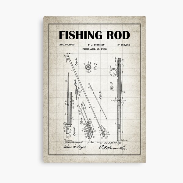 Fishing Reel Patent - Fishing Rod Art - Black And White Art Print