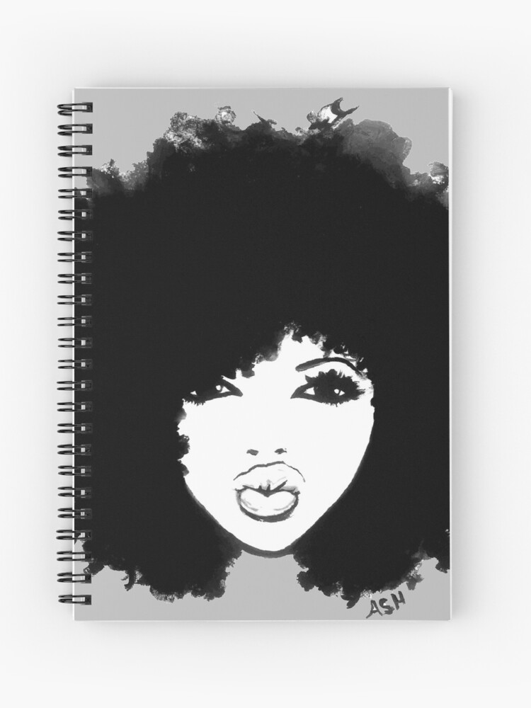 Natural Hair Curly Hair Autumn Black Kinky Afro Spiral Notebook