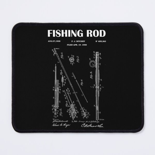 1900 Fishing Reel Patent - Fishing Rod patent blueprint- vintage drawing  art- black chalkboard - green chalkboard Poster for Sale by ismdesigner
