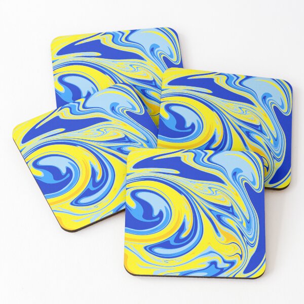 Item preview, Yellow and Super Blue Abstract Liquid Artwork designed and sold by patternsoup.